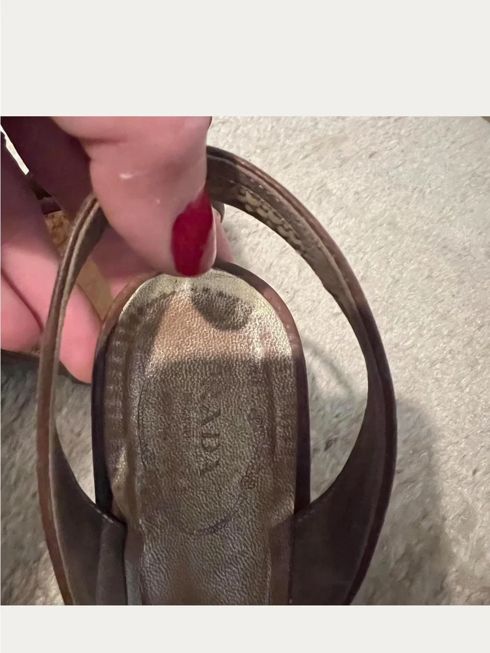 Prada Brown Leather Slingback Heels - Picture 5 of 5